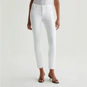 AG Adriano Goldschmied The Prima Cigarette Leg White Denim Ankle Jeans Sz 26 NEW